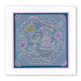 Small Garden Bird with Branch <br/>A6 Square Groovi Baby Plate <br/>(Set GRO-BI-40284-01)