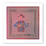 Groovi Go! Cowboy Figure <br/>3 Part A6 Groovi Plate <br/>(Set GRO-GO-40808-19)