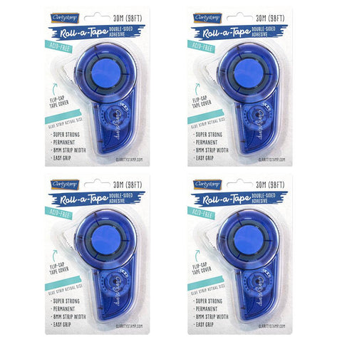 Set of 4 Roll-a-Tape Super Strong Permanent Glue Tape Runners