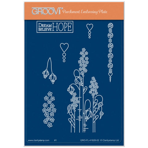 Tina's Dream, Believe, Hope Flowers A6 Groovi Plate