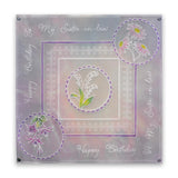Linda's 123 Flowers - ABC <br/>Daisy, Sweet Pea & Hydrangea <br/>A5 Square Groovi Plate Set