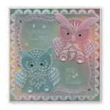 Linda's Mama Owl <br/>A4 Square Groovi Tem-plate <br/>(Set GRO-TE-40910-15)