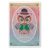 Linda's Papa Owl <br/>A4 Square Groovi Tem-plate <br/>(Set GRO-TE-40910-15)