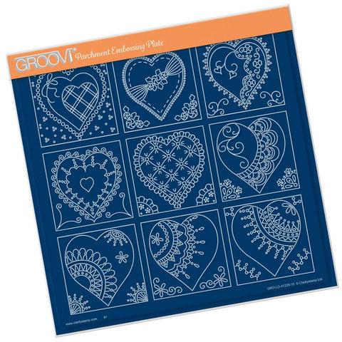 Linda's Heart Sampler <br/>A4 Square Groovi Plate