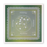 Linda's 123 Christmas - G <br/>Poinsettia, Mistletoe & Pine <br/>A4 Square Groovi Plate