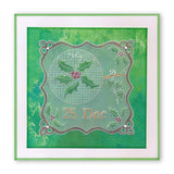 Linda's 123 Christmas - H <br/>Christmas Rose, Holly & Ivy <br/>A4 Square Groovi Plate