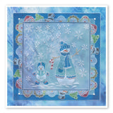 Linda's Snowman, Snowlady & Snowbaby Trio <br/>A5 Square Groovi Plate Set