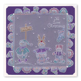 Linda's Snowman, Snowlady & Snowbaby Trio <br/>A5 Square Groovi Plate Set