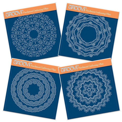 Nested Circle Lace Border Frames Complete Collection A5 Square Groovi Plate Set