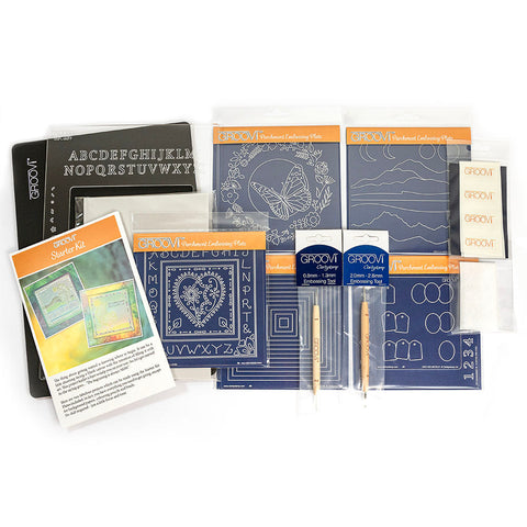 Deluxe Groovi Plate Starter Kit + Barbara's Loving Heart A5 Square Groovi Plate