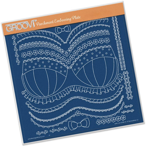 Oooh-La-La Bra <br/>A4 Square Groovi Plate <br/>(Set GRO-LW-40374-15)