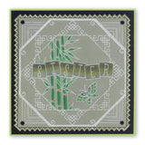 Oriental Fan & Bamboo Set <br/> A5 Square Groovi Plates (Set of 2)