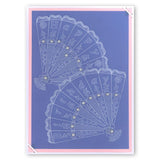 Oriental Fan & Bamboo Set <br/> A5 Square Groovi Plates (Set of 2)