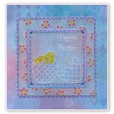 Ornate Eggs & Chicks <br/>A5 Square Groovi Plate <br/>(Set GRO-EA-40572-03)