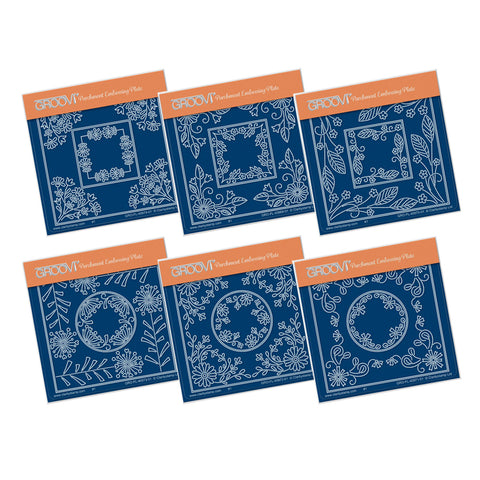 Tina’s Circles & Squares Parchlets A6 Square Groovi Plates