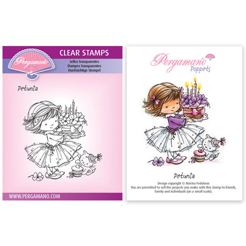 Flower Poppets - Petunia Stamp <br/> Artwork by Marina Fedotova