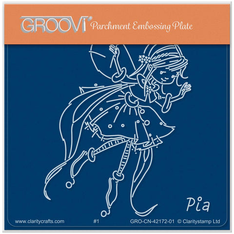 Pia - Whimsy Poppet A6 Square Groovi Plate