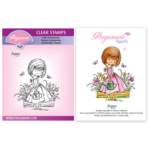 Flower Poppets - Poppy Stamp <br/> Artwork by Marina Fedotova