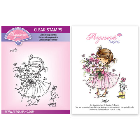 Flower Poppets - Posie Stamp <br/> Artwork by Marina Fedotova