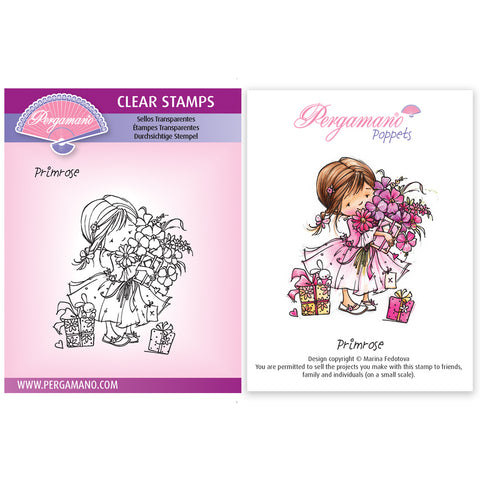 Flower Poppets - Primrose Stamp <br/> Artwork by Marina Fedotova