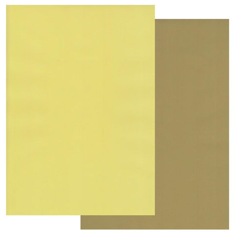 Olive Green & Primrose Yellow x10 <br/>Groovi Two Tone Parchment Paper A4