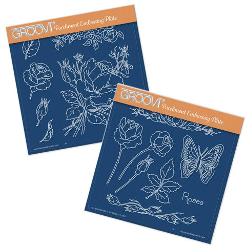 Jayne's Roses <br/>A5 Square Groovi Plate Set