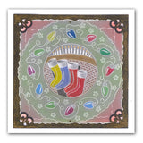 Christmas Stockings Round <br/>A5 Square Groovi Plate <br/>(Set GRO-CH-40038-03)