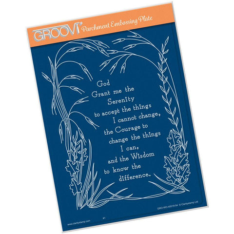 Serenity Prayer <br/>A5 Groovi Plate <br/>(Set GRO-WO-40541-04)