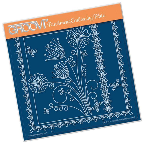 Tina's Primrose & Alliums Floral Delight <br/>A5 Square Groovi Plate