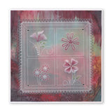 Tina's Flower Fun <br/>A5 Square Groovi Plate <br/>(Set GRO-FL-41016-03)