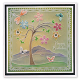 Tina's Tree Fun <br/>A5 Square Groovi Plate <br/>(Set GRO-FL-41016-03)