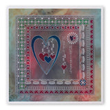 Tina's Doodle Love Hearts <br/>A5 Square Groovi Plate <br/>(Set GRO-LO-40893-XX)