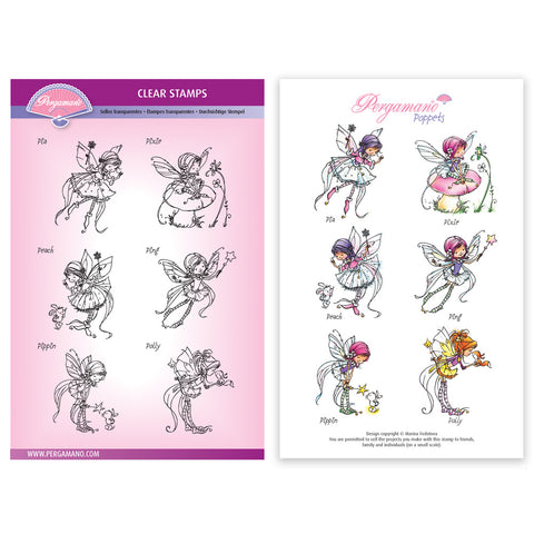 Whimsy Mini Poppets Stamp Set <br/> Artwork by Marina Fedotova