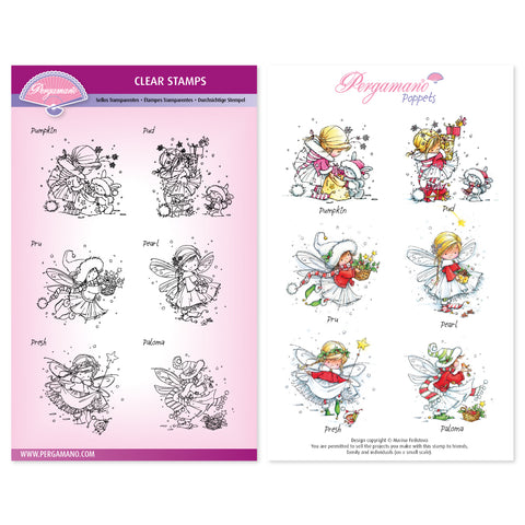 Christmas Mini Poppets Stamp Set <br/> Artwork by Marina Fedotova