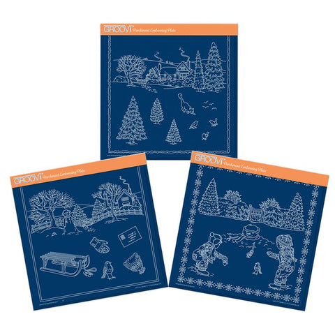 Jayne's Winter Scenes Collection <br/>A4 Square Groovi Plate Set