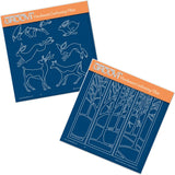Woodland Animals & Treescape <br/>A5 Square Groovi Plate Set