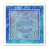 Snow Globe Outline <br/>A6 Square Groovi Baby Plate <br/>(Set GRO-CH-40821-01)