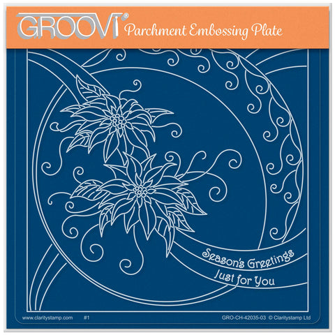 Linda Williams' Elegant Poinsettias - Christmas Treasures A5 Square Groovi Plate