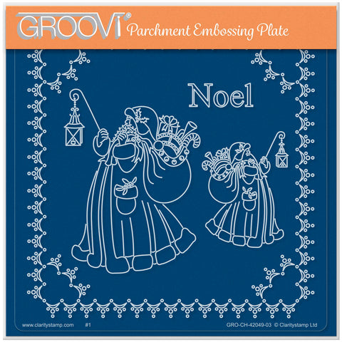 Linda Williams' Father Christmas - Christmas Treasures A5 Square Groovi Plate