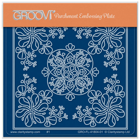 Tina's Flowerette Petal Parchlet A6 Square Groovi Plate