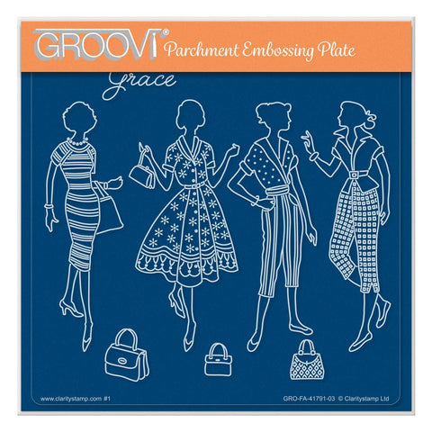 Barbara's Elegant Ladies - Grace A5 Square Groovi Plate