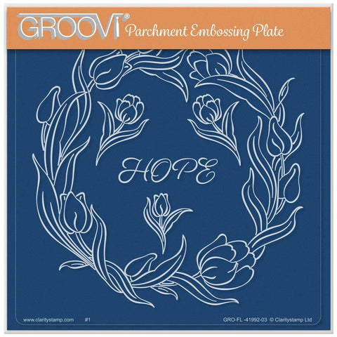 Linda Williams' Groovi Contours - Tulips Floral Frame - A5 Square Groovi Plate