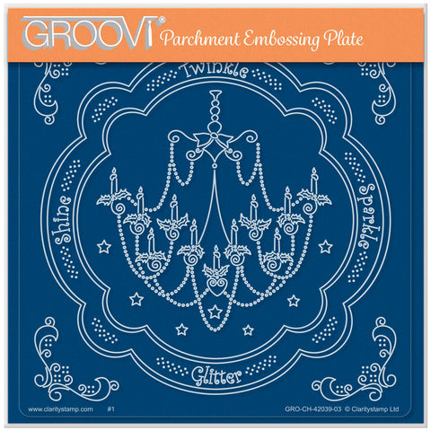 Linda Williams' Festive Chandelier - Christmas Treasures A5 Square Groovi Plate