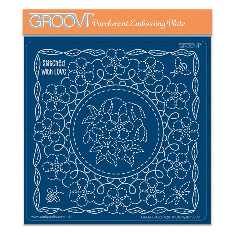 Linda's Floral Circle Applique Midi Groovi Plate
