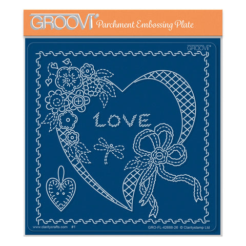 Linda's Floral Heart Applique Midi Groovi Plate