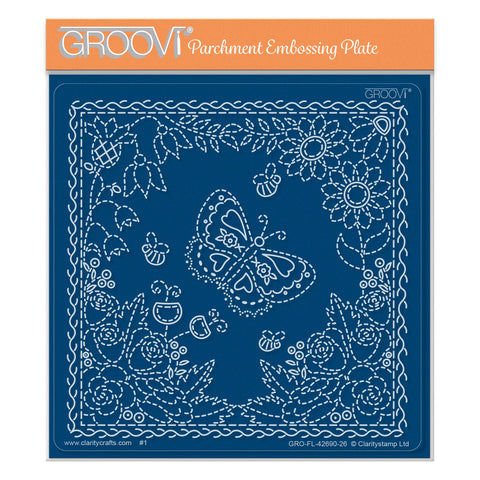 Linda's Floral Square Applique Midi Groovi Plate