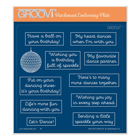 The Joy of Dance Sentiments A5 Square Groovi Plate