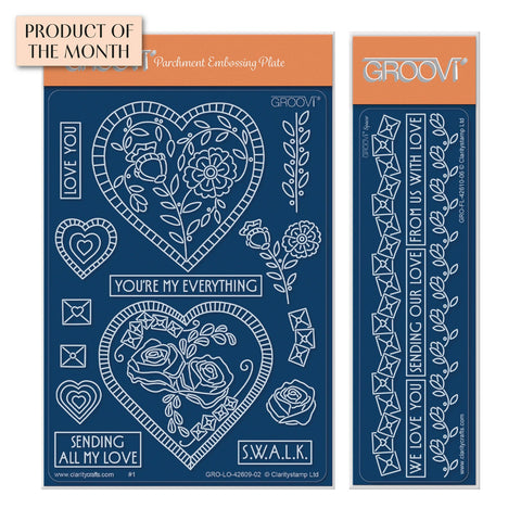 Barbara's Floral Hearts A6 Groovi Plate & Spacer Duo