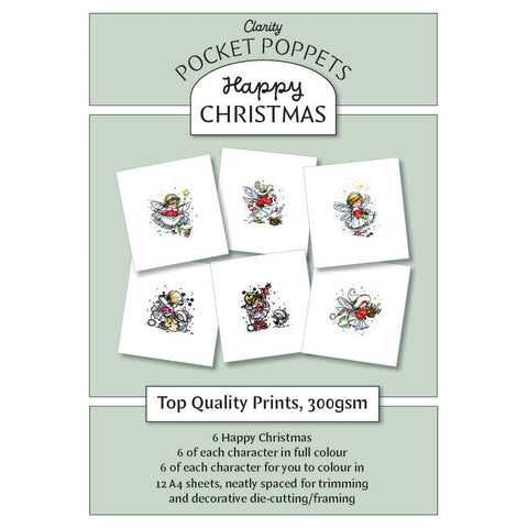 Happy Christmas - Pocket Poppets Card Toppers