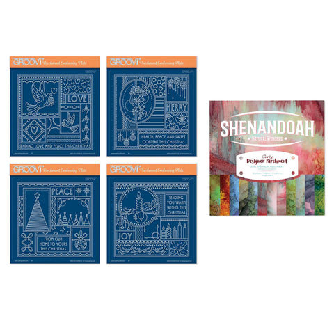 Tina's Christmas Easy Layout A5 Square Groovi Plate Collection with 8" x 8" Shenandoah Designer Parchment